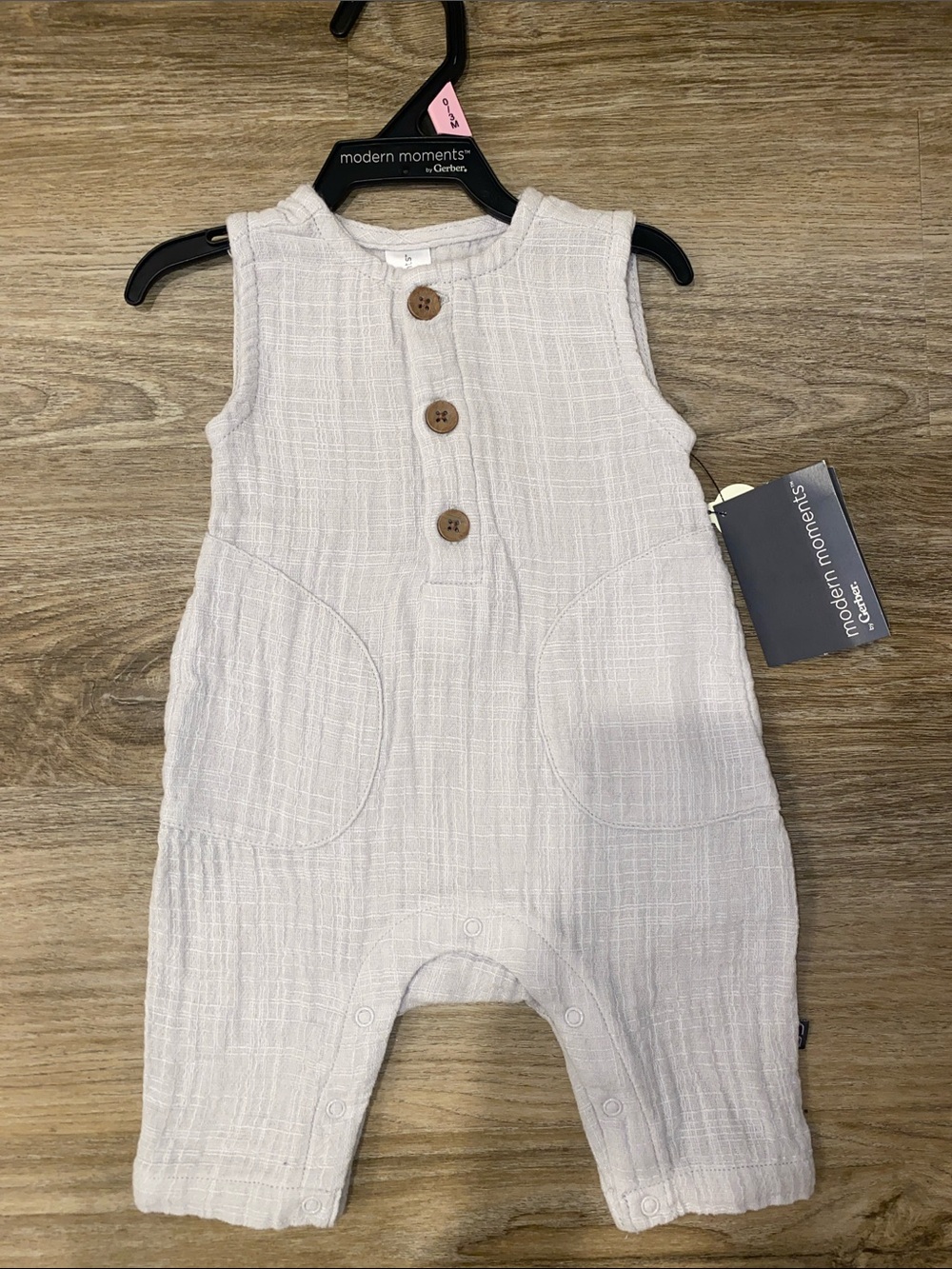 Modern Moments Cream Textured Baby One-Piece Romper